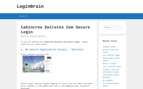 cabincrew emirates com secure login - LoginBrain