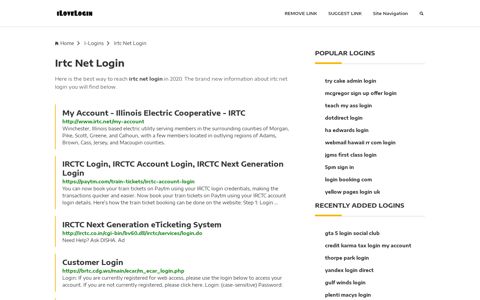 Irtc Net Login ❤️ One Click Access - iLoveLogin