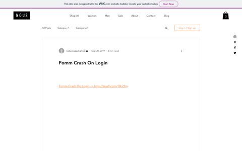 Fomm Crash On Login - Wix.com