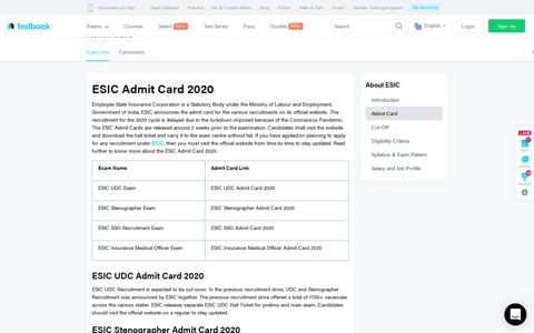 ESIC Admit Card 2020 - Know the stepwise process to ...