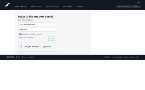 Login to the support portal - HERE WeGo support