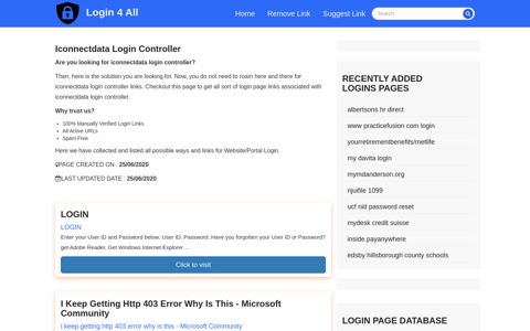 iconnectdata login controller - Official Login Page [100 ...