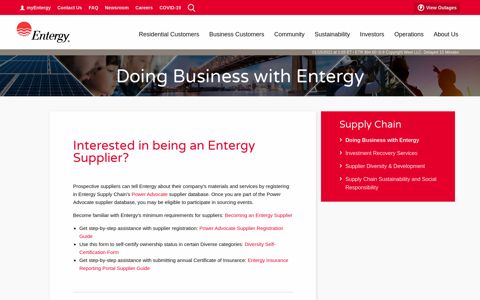 Doing Business with Entergy | Entergy | We Power Life