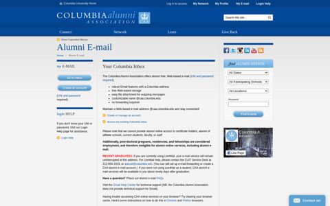 Alumni E-mail | Columbia Alumni Association