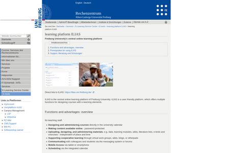 learning platform ILIAS — Rechenzentrum - RZ Uni Freiburg