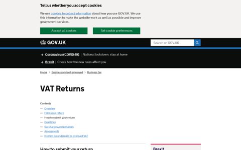 VAT Returns: How to submit your return - GOV.UK