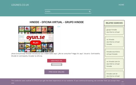 HINODE - Oficina Virtual - General Information about Login