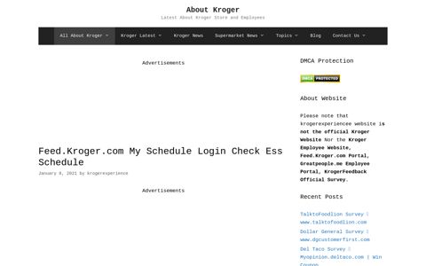 Feed.Kroger.com My Schedule Login 🤑 Kroger ESchedule
