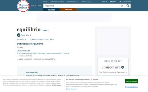 Equilibrio | Definition of Equilibrio by Merriam-Webster