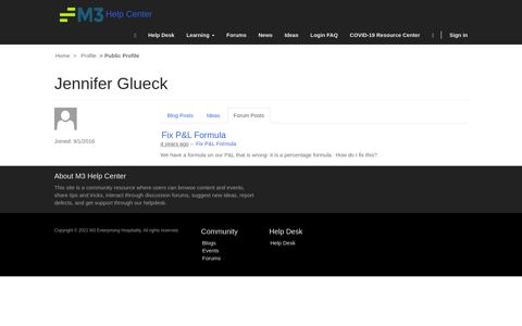 Jennifer Glueck - the M3 Help Center!