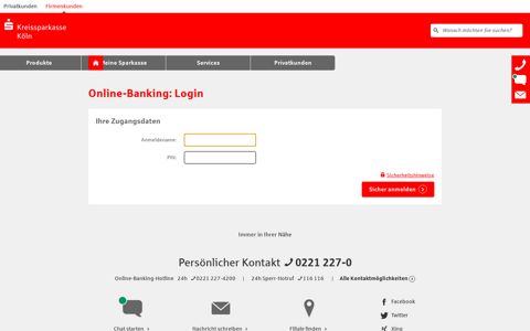 Login Online-Banking - Kreissparkasse Köln
