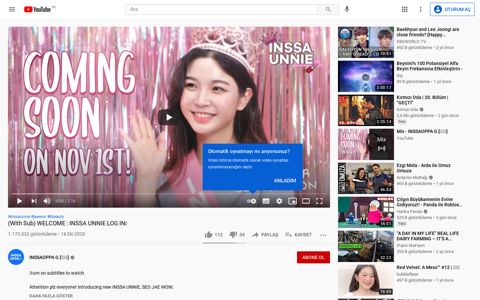 (With Sub) WELCOME : INSSA UNNIE LOG IN - YouTube