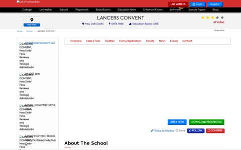 LANCERS CONVENT, New Delhi- Fees, Reviews and Timings