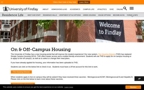 On & Off-Campus Housing - University of Findlay