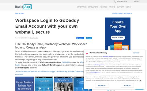 Workspace Login to GoDaddy Email Account with your own ...