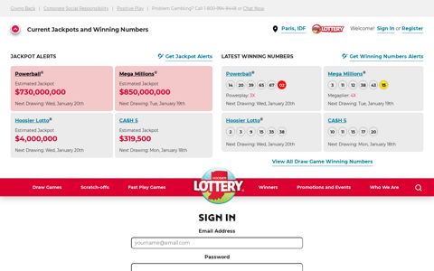 Sign In - Hoosier Lottery