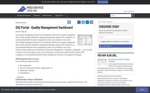 EtQ Portal - Quality Management Dashboard