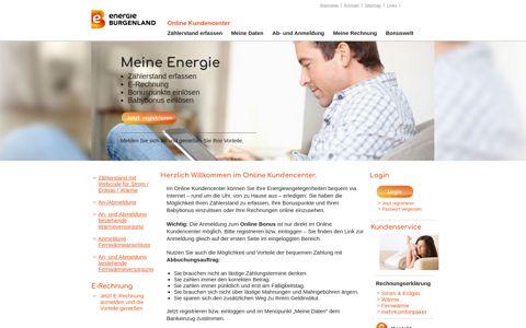 Energie Burgenland Online Kundencenter