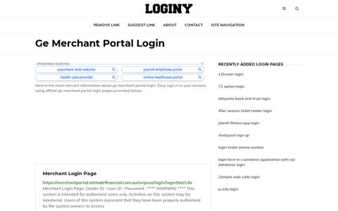 Ge Merchant Portal Login ✔️ One Click Login - loginy.co.uk
