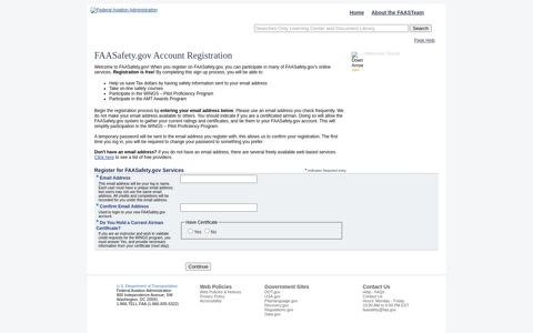 FAASafety.gov Account Registration - FAA - FAASTeam ...