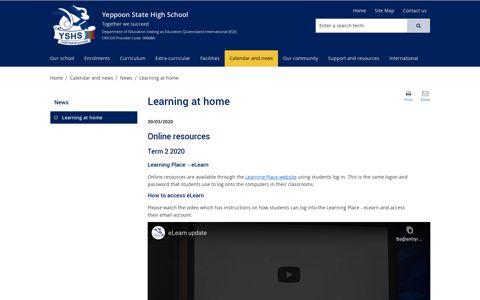 Learning at home - Yeppoon State High School