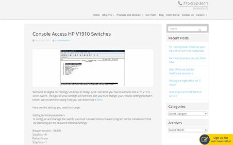 Console Access HP V1910 Switches - Reno, Sparks, Carson ...