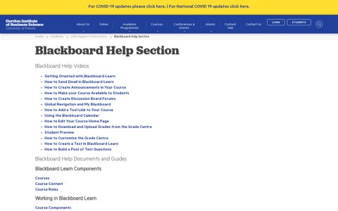 Blackboard Help Section - Gibs