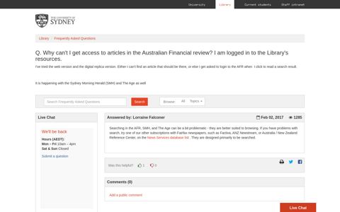 Why can't I get access to articles in the Australian Financial ...