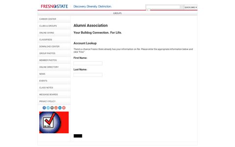 Fresno State - First Time Login – Lookup