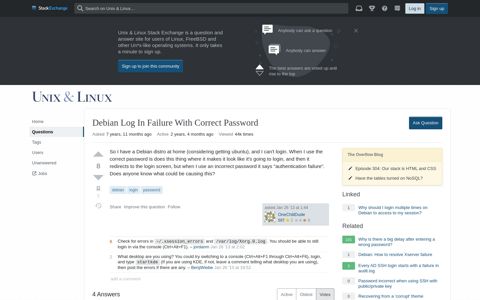 Debian Log In Failure With Correct Password - Unix & Linux ...