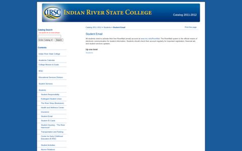 Indian River State College - Student Email