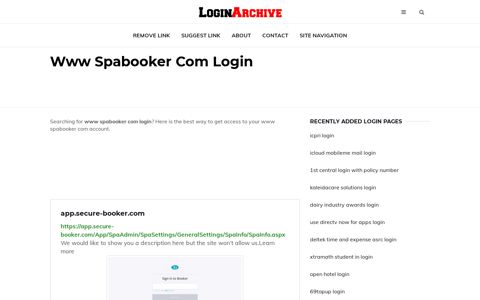 Www Spabooker Com Login - Sign in to Your Account