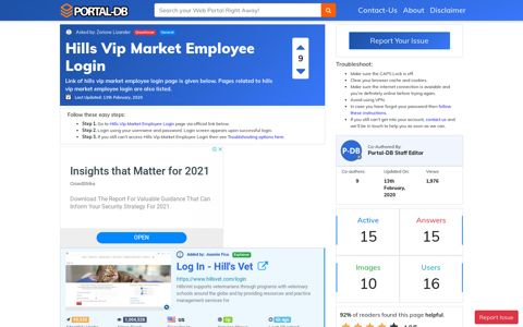 Hills Vip Market Employee Login - Portal-DB.live