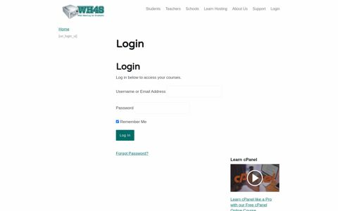 Login - Web Hosting for Students