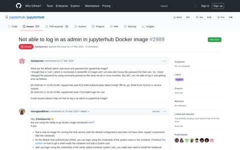 Not able to log in as admin in jupyterhub Docker image · Issue ...