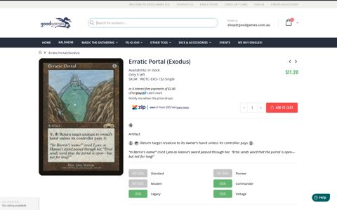 Erratic Portal (Exodus) | Good Games TCG