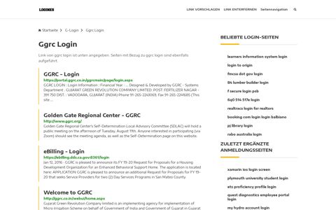 Ggrc Login | Allgemeine Informationen zur Anmeldung