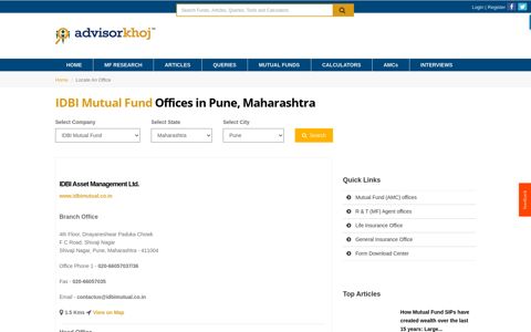 IDBI Mutual Fund Pune office, Mutual Fund companies in India ...