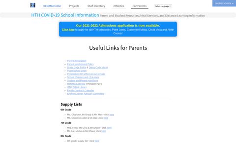 Useful Links for Parents – High Tech Middle Media Arts