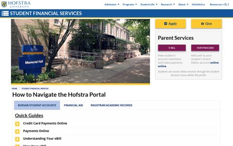 Navigate the Hofstra Portal | Hofstra | New York