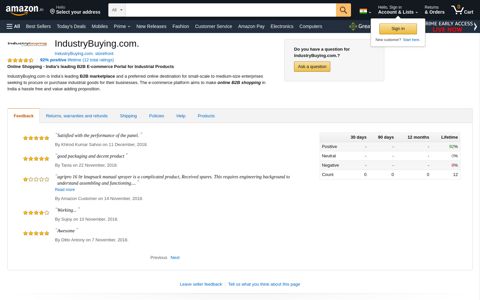 IndustryBuying.com. - Amazon.in Seller Profile