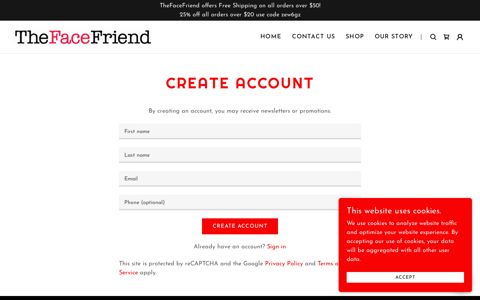 Create Account | THE FACE FRIEND