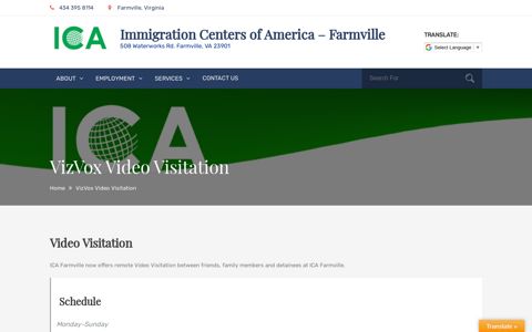 VizVox Video Visitation – Immigration Centers of America ...