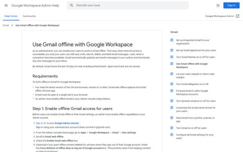 Use Gmail offline with Google Workspace - Google Support