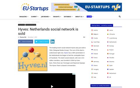 Hyves: Netherlands social network is sold | EU-Startups