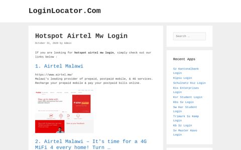 Hotspot Airtel Mw Login - LoginLocator.Com
