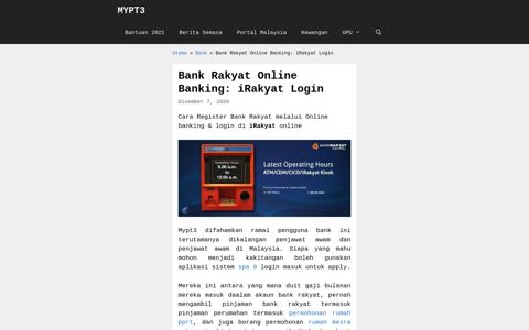 Bank Rakyat Online Banking irakyat Login (Cara Daftar) - Mypt3