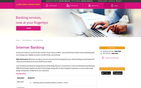 Internet Banking - Net Banking | Jana Small Finance Bank