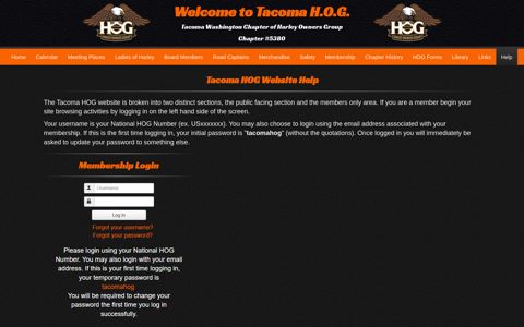 Website Help | Tacoma HOG