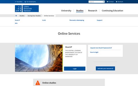 Online Services – Leibniz Universität Hannover